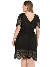Ladies' Large Size Lace Short Dress