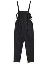 Strap Ripped Pockets Ankle Length Jeans Jumpsuits