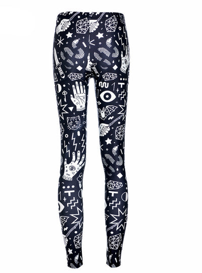 Print Fitness Leggings Punk Trousers Leggings Drop 