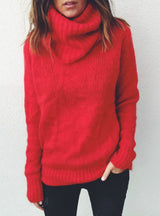 Solid Color Long Sleeve Turtleneck Sweater
