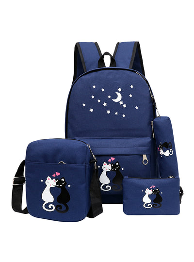 4Pcs/set Backpack Rucksack Cut School Bags