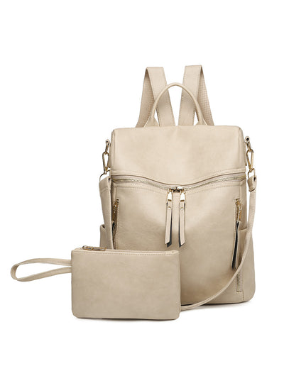 Women PU Retro Backpack Girl