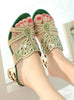 Rhinestones Slippers Fashion Hollow Out High Heels 