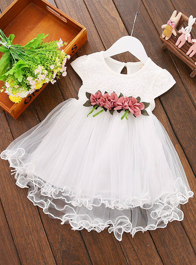 Floral Dress Princess Party Tulle Flower Dresses 