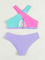 Sexy Cross Color Matching Ladies Bikini
