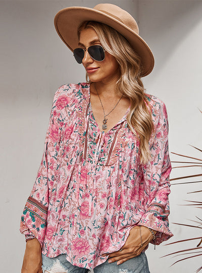 Women Tethered Printed Blouse
