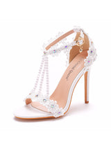 Open-toed Buckle Thin Heel Fishmouth Sandals