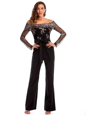 Sequin Splicing Foreign Trade Jumpsuit