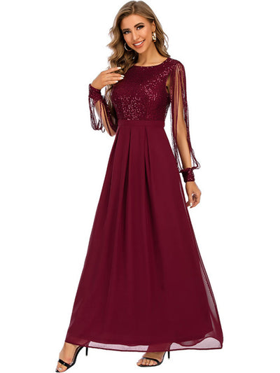 Chiffon Stitching Sequined Dress