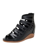 Wedge-heeled Thick-soled Fishmouth Sandals