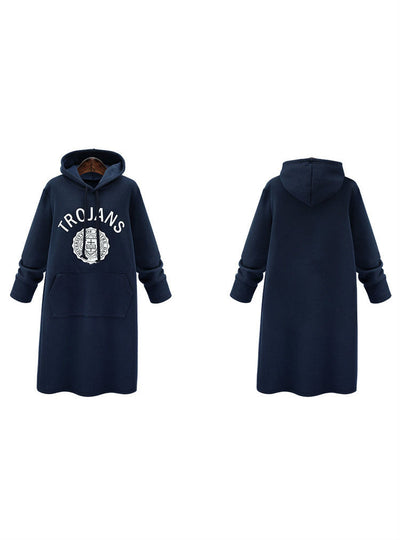 Hoodies Slim Plus Thick Velvet Sweatshirt Dress 