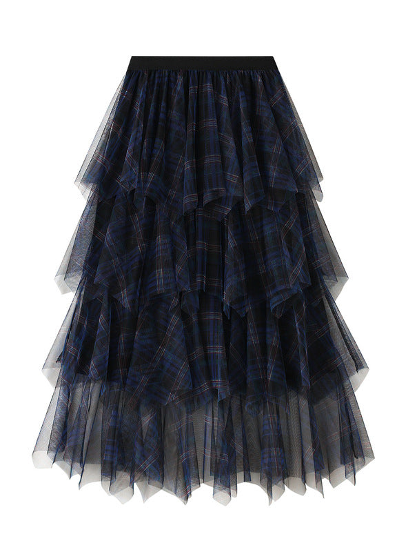 Women Irregular Gauze Cake Skirt
