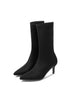 Pointed Stiletto Martin Middle Leather Boots
