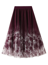 Retro-style Gradient Ink Print Skirt
