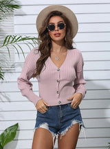 Short Button Knitted Cardigan Jacket