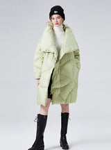 Collar Size Loose Thickened Long Down Jacket