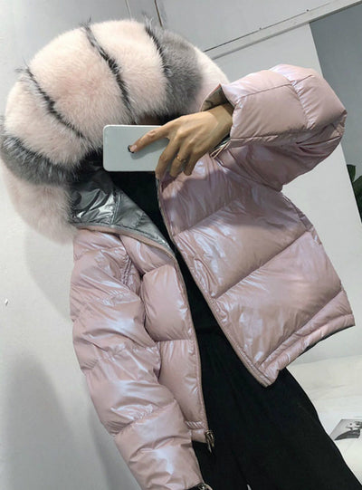 Real Fur Coat Natural Fox Fur Collar 2019 Winter Jacket 