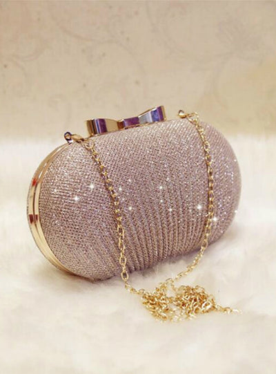 Golden Evening Clutch Bag Women Bags Wedding Shiny