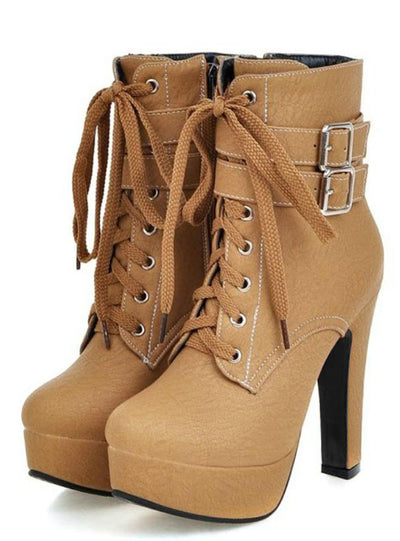 Boots High Heels Ankle Boots Platform Shoes Brand 