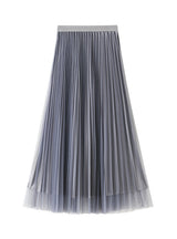 Long Pleated High Waist Skirt
