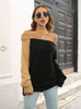 Off the Shoulder Loose Long-sleeved Sweater
