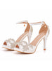 Shallow Fish Mouth Rhinestone High-heeled Sandals