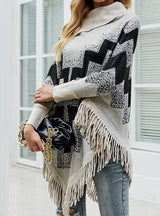 Loose Tassel Sweater Shawl Cloak