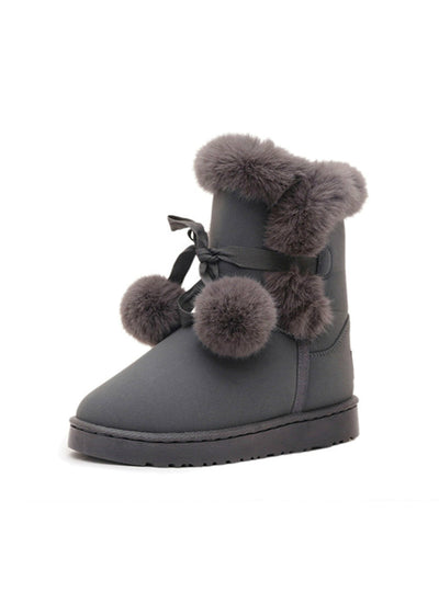 Woman Boots Round Toe Yarn Elastic Ankle Boots