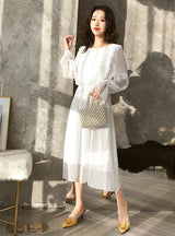 Ruffles Polka Dot Women Chiffon Dress