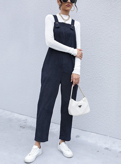 Corduroy Pants Retro Casual Bib Jumpsuit