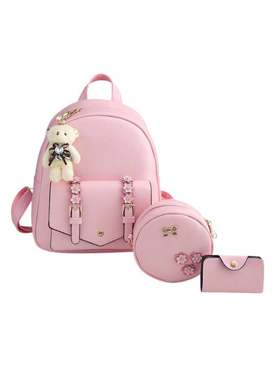 3pcs Autumn Winter Women Backpacks Set Rucksack 