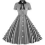 Striped Short Sleeve Butterfly Festival Dress