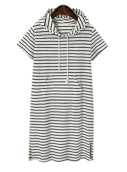 Striped Blouse Dresses Casual Work Office Dress