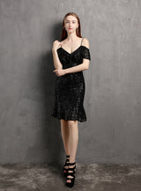Sheath Sequins Straps Party Dress