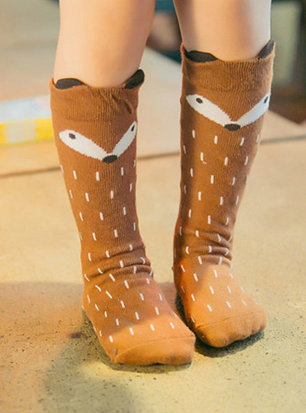 Cute Kids Fox Socks Socks Bear Pancake 