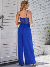 Sexy Backless Sleeveless Straight Lace Jumpsuit