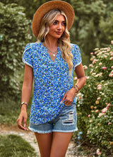 V-neck Printed Casual T-shirt