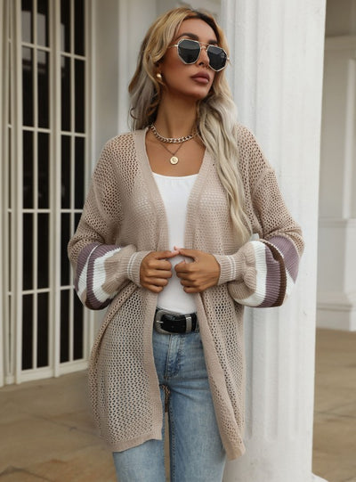 Knitted Hollow Cardigan Thin Sleeve Coat