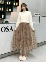 Flock Dot Gauze Skirt