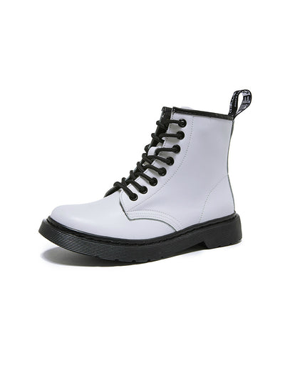 Women White Ankle Boots Motorcycle Boots