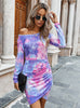 Tie-dyed Slim Pleated Dress