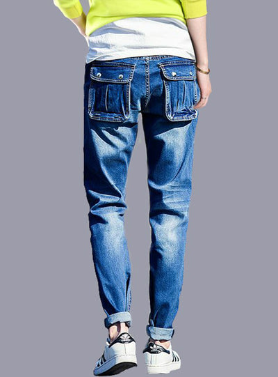 Sexy Hip Boyfriend Dark Blue Pencil Pants 