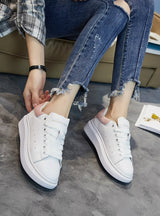 White Shoes Fashion Lace-up Platform Shoes 