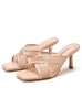 Square Head High Heel Sandals Slippers