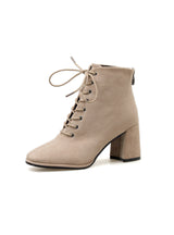 Women Martin Tied Lace Up Booties