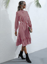 Striped Pullover Long Sleeve Dress
