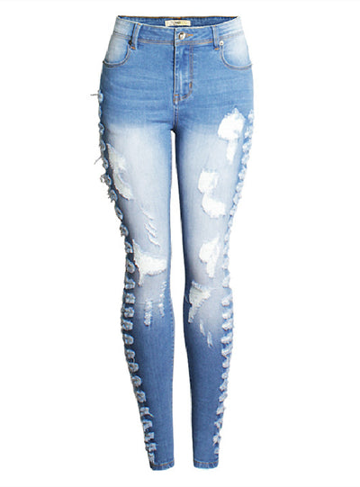 Slim Stretch Holes Jeans