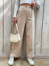 Splicing Leisure Wide-leg Pants