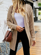 Solid Color Hemp Shirt Retro Sweater