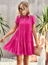 Short Sleeve Slim Waist Dress